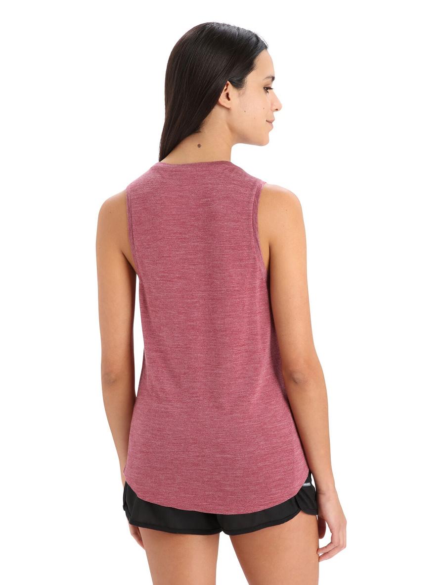 Cherry Heather Icebreaker Merino Sphere II Tank Women's T Shirts | AU 1571TCEV